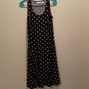 Susan Graver black & white polka dot dress in xxs